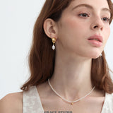 Dainty Sphere Beaded Pearl Necklace