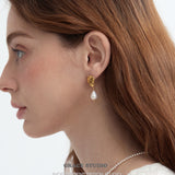 Scallop Shell Teardrop Drop Earrings