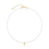 Dainty Sphere Beaded Pearl Necklace