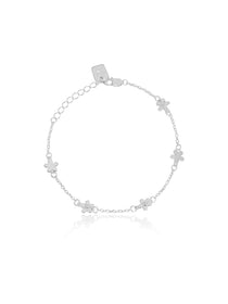Delicate Flower Charm Station Bracelet - Grace Studio
