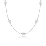 Delicate Flower Charm Station Necklace