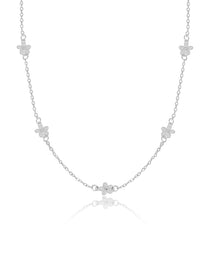 Delicate Flower Charm Station Necklace - Grace Studio