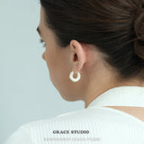 Glossy Curve Hoop Earrings