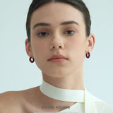 Glossy Curve Hoop Earrings