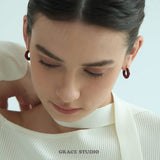 Glossy Curve Hoop Earrings