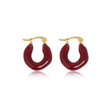 Glossy Curve Hoop Earrings