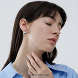 Polished Bean Stud Earrings