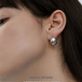 Polished Bean Stud Earrings