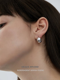 Polished Bean Stud Earrings - Grace Studio