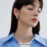 Polished Bean Stud Earrings