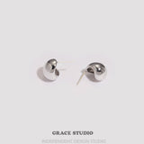 Polished Bean Stud Earrings