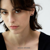 Dual-Tone Pearl Stud Earrings