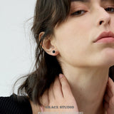 Dual-Tone Pearl Stud Earrings