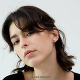 Dual-Tone Pearl Stud Earrings