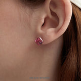 Faceted Cube Crystal Stud Earrings