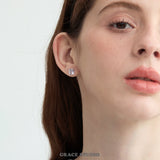 Faceted Cube Crystal Stud Earrings