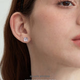 Faceted Cube Crystal Stud Earrings