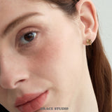 Faceted Cube Crystal Stud Earrings