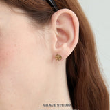 Faceted Cube Crystal Stud Earrings