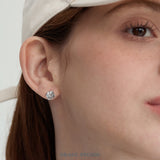 Faceted Cube Crystal Stud Earrings