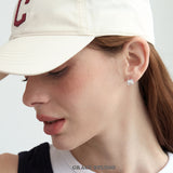 Faceted Cube Crystal Stud Earrings