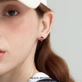 Faceted Cube Crystal Stud Earrings