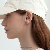 Faceted Cube Crystal Stud Earrings