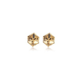 Faceted Cube Crystal Stud Earrings