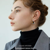 Split Dome Gemstone Clip-On Earrings