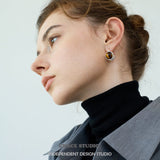 Split Dome Gemstone Clip-On Earrings