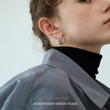Split Dome Gemstone Clip-On Earrings