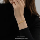 Wavy Form Open Cuff Bracelet