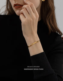 Wavy Form Open Cuff Bracelet - Grace Studio