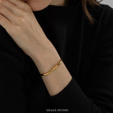 Wavy Form Open Cuff Bracelet