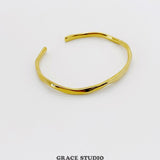 Wavy Form Open Cuff Bracelet