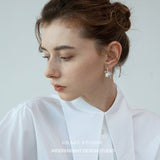 Looped Bow Pearl & Resin Drop Earrings