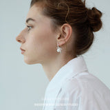 Looped Bow Pearl & Resin Drop Earrings