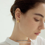 Sculpted Fold Stud Earrings