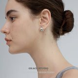 Sculpted Fold Stud Earrings