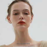 Framed Shell Square Stud Earrings