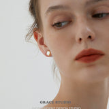 Framed Shell Square Stud Earrings