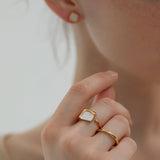 Framed Shell Statement Ring