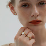 Framed Shell Statement Ring
