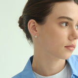Dual-Tone Mini Twist Stud Earrings