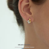 Dual-Tone Mini Twist Stud Earrings
