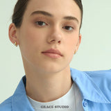 Dual-Tone Mini Twist Stud Earrings