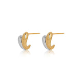 Dual-Tone Mini Twist Stud Earrings