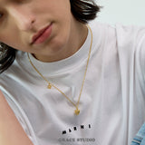 Asymmetrical Heart Charm Necklace
