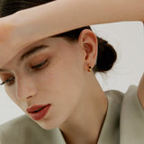 Black Square Resin Mini Hoop Earrings