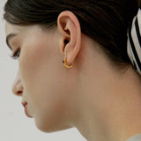 Black Square Resin Mini Hoop Earrings